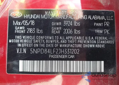 2018 Hyundai Elantra Sel from USA, damaged, VIN 5NPD84LF2JH331202